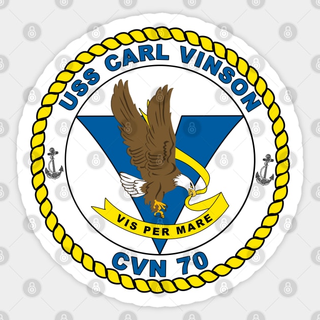 Patch for USS Carl Vinson CVN 70 Sticker by MilitaryVetShop